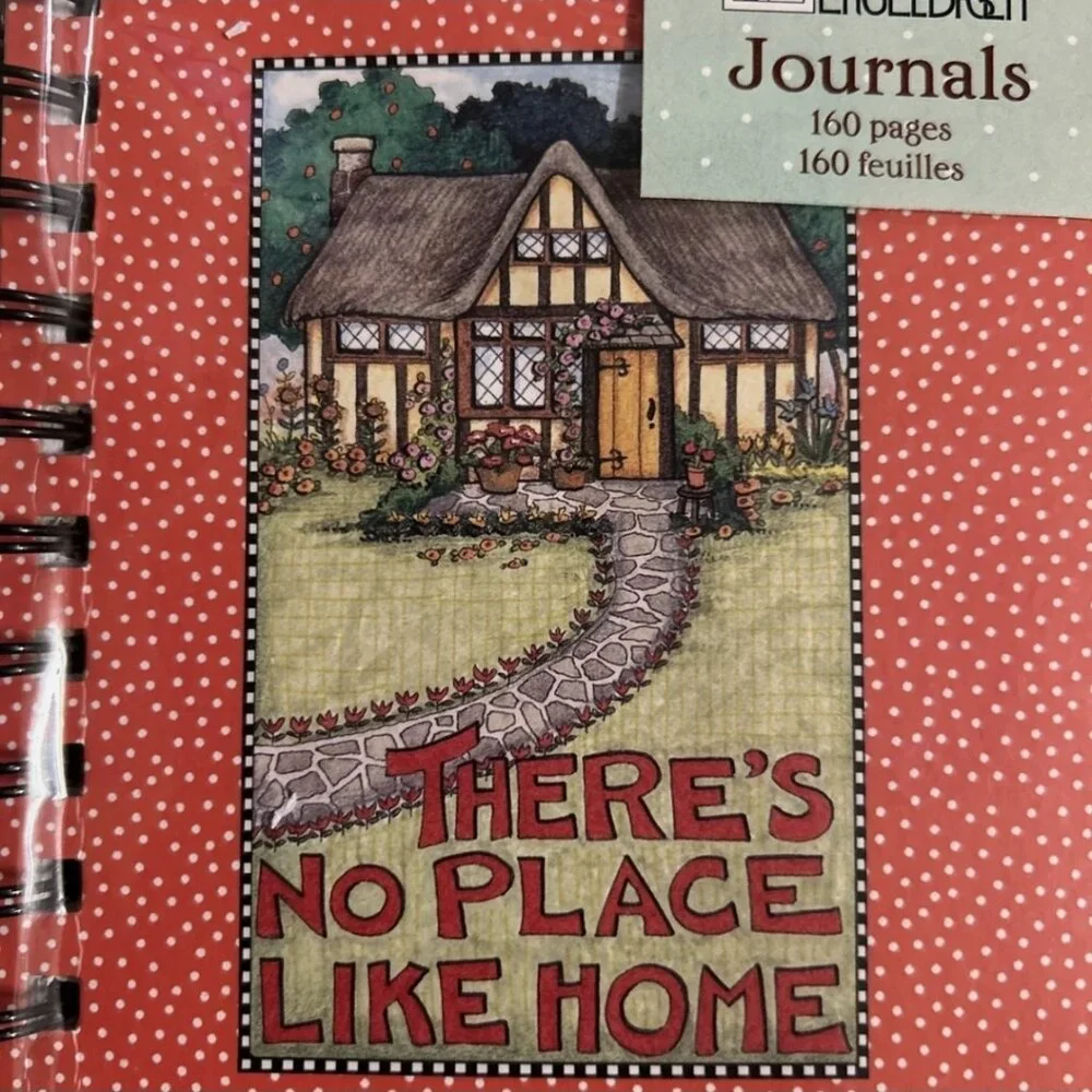 Mary Engelbreit Spiral Journal Notebook “There’s No Place Like Home” Cottage Art